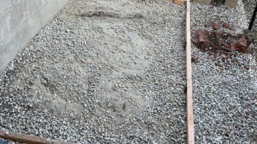 Original Gravel Base For Costco Shed