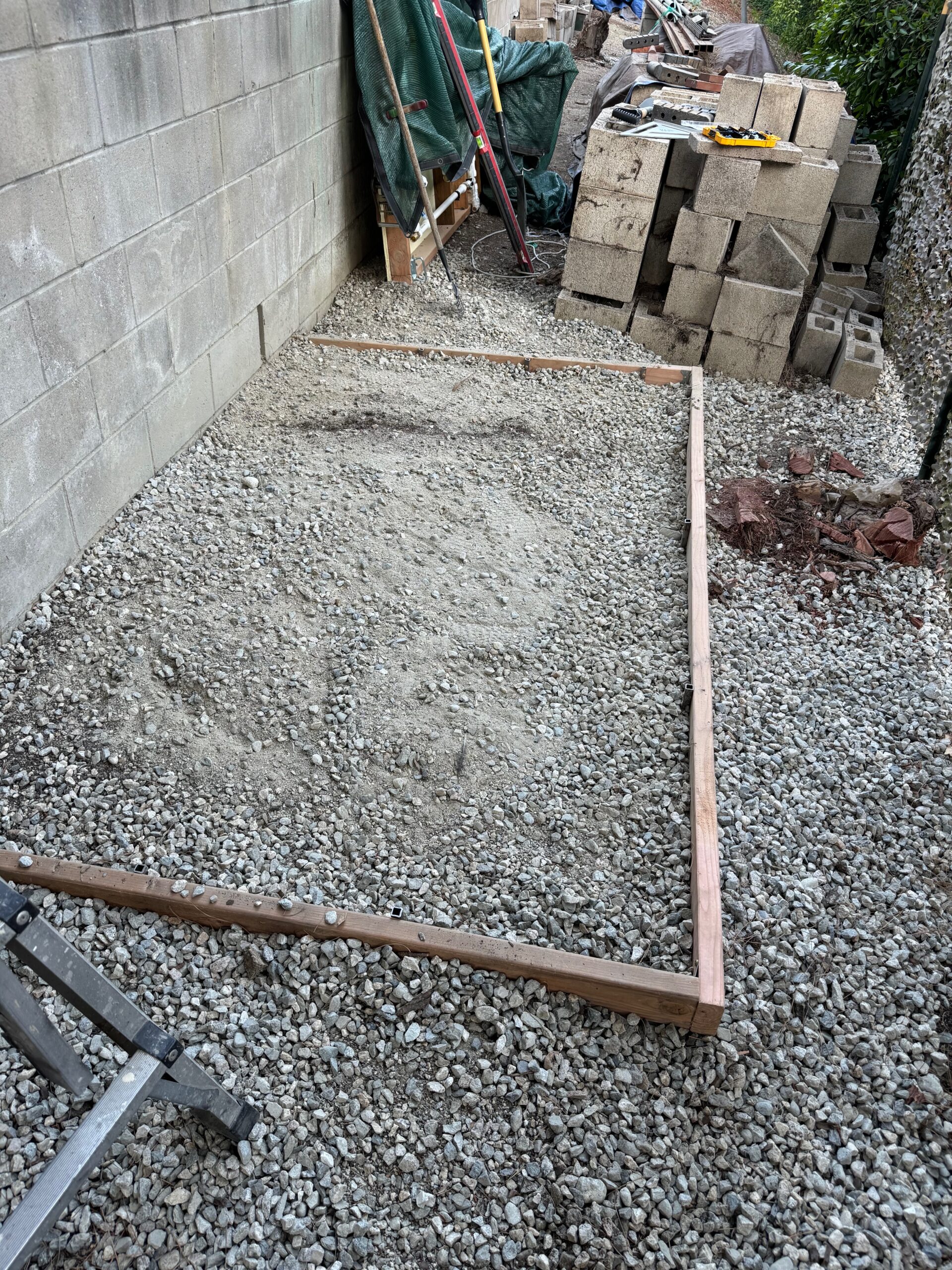 Original Gravel Base For Costco Shed
