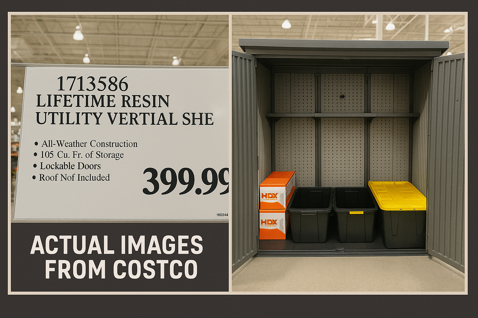 actual images shed onside local Costco