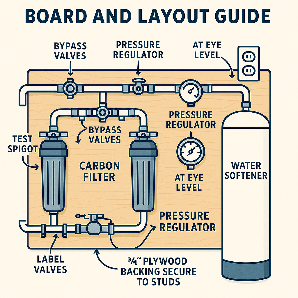 Whole House Water System Mounting Board Layout
